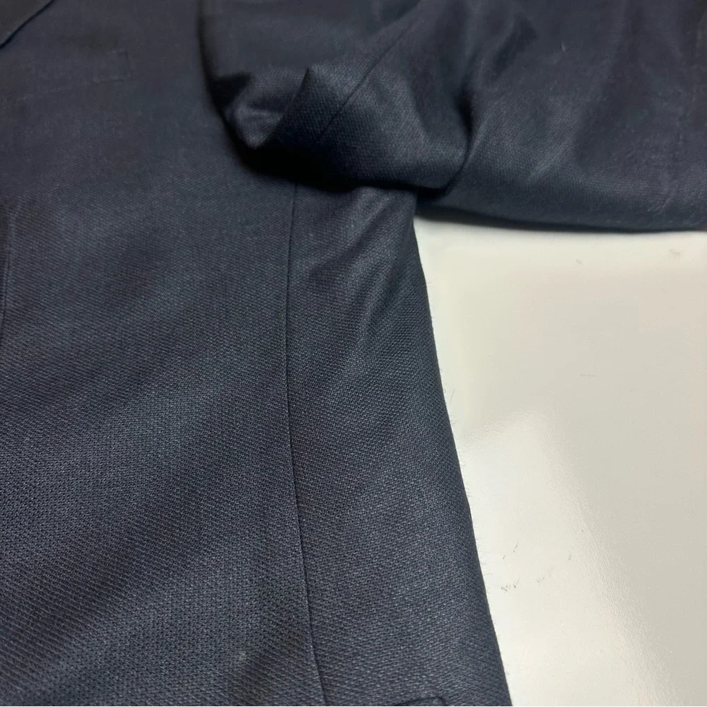 Oscar de la Renta Silk Wool Navy Blazer | Heritage Office Classic | 46L